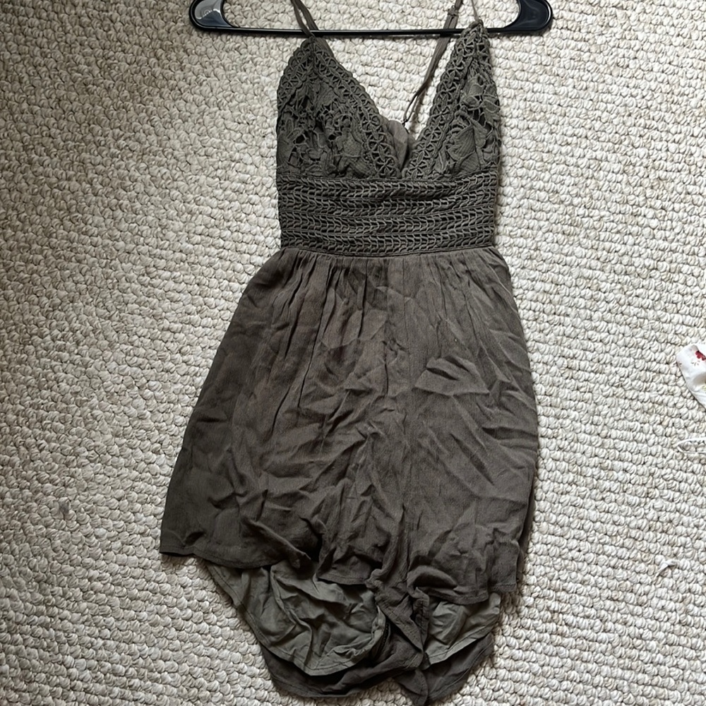green flowy romper